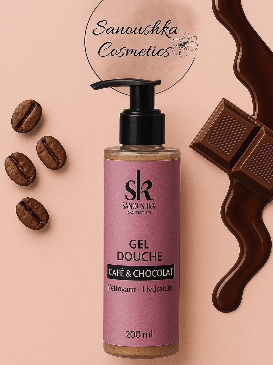Gel douche Café & Chocolat – Douceur gourmande & peau satinée